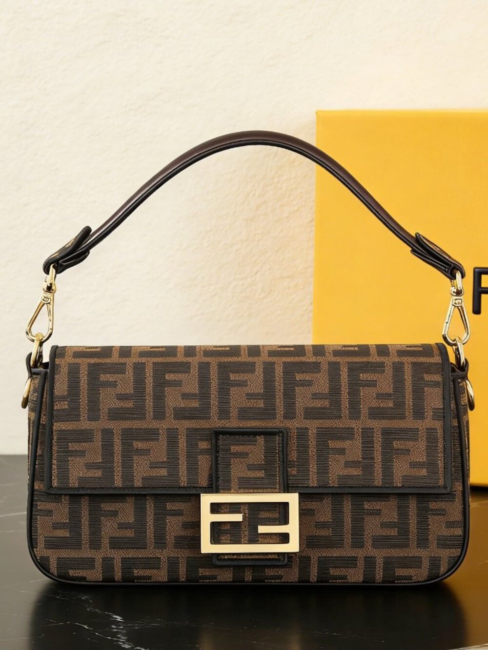 Fendi Baguette Medium FF Jacquard Bag